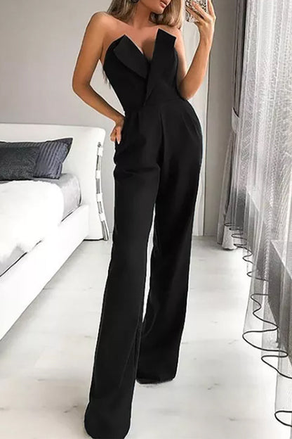 Casual Solid Color Regular Jumpsuits(3 Colors)