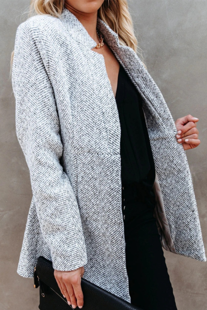 Retro Pocketed Heather Grey Coat(3 Colors)